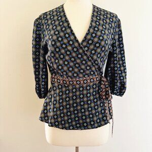 Johnny Was Silk Tie Blouse- Sz S